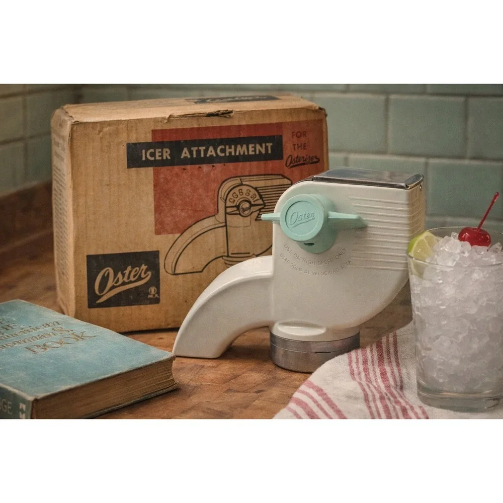 Vintage Oster Icer Attachment 433-01‎ Ice Crusher MCM Blender Accessory with Box
